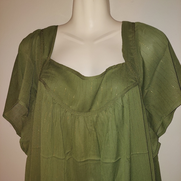 Torrid Crinkle Chiffon Flutter Sleeve Top 3X - Picture 7 of 10